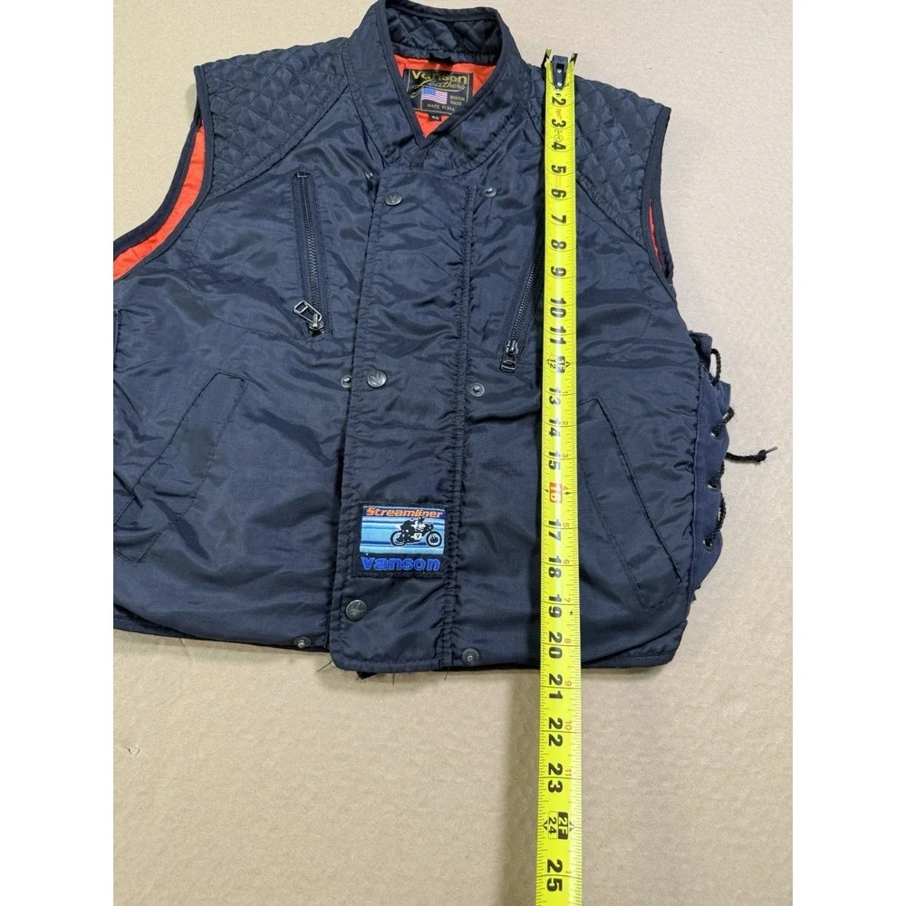 Vanson Leathers Streamliner Vest Quilted Motorcycle Riding USA Size 40 - Picture 8 of 9